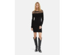 Robe manches longues detail de transparence black