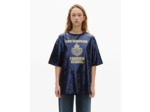 T-shirt manches courtes a sequins et print dark navy