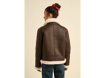 Blouson en fausse peau lainée
