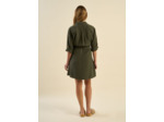 Robe courte ceinturée manches 3/4