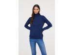 Pull col roulé basique en coton bio et laine recyclée
