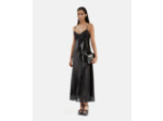 Robe nuisette longue à sequins noire black