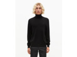 Pull col roulé en laine mérinos noir black