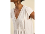 Blouse col brodé