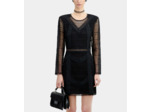 Robe Courte Avec Mix Dentelles A Manches Longues black