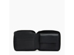 Porte monnaie zip en L Emile en cuir grainé perforé