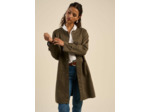 Veste longue en faux daim