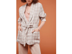 Veste carreaux marron ecru