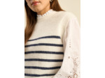 Pull sans manches à rayures