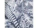 Drap plat 4 CONTINENTS - Blanc/Bleu