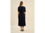 Robe mi-longue plissée à manches évasées