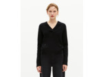 Pull col v en laine mérinos noir black