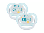 Lot de 2 sucettes physio petit chat bleu 6/18 mois Bleu