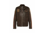 Blouson motard en cuir badgé LCMOTOBD SCHOTT