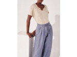 Pantalon large en lin blue jean