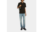 Polo mc col officier  broderie tk black / white