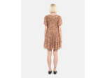 Robe courte imprimé fleuri camel / brown
