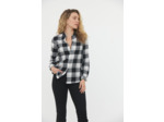 Chemise en flanelle à carreaux noir et blanc