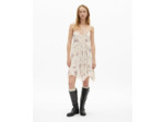 Robe courte a bretelle bustier off white / pink