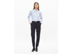 Pantalon tailleur en crêpe coupe ajustée bleu marine bleu