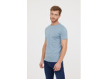 T-shirt basique col rond manches courtes en coton bio avec print poirtine