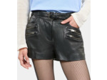 Short en cuir noir black