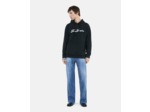 Sweatshirt Logo À Capuche Noir black washed