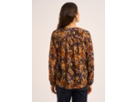Blouse ample à manches longues imprimé multicolore