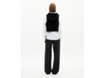 Pull sans manches en laine et coton noir black