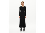 Robe longue en maille avec dentelle noire black