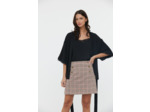 Jupe courte boutons devant tissu carreaux