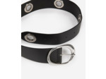 Ceinture en cuir avec oeillets black