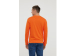 Sweat basique en molleton, col / poignet et bas corps en rib, print poitrine, contient du coton biologique