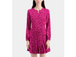 Robe Courte Detail Plisse pink black