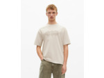 T-shirt manches longues avec print brode beige grey