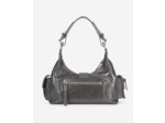 Sac amelia en cuir craquelé gris grey