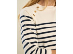 Pull marinière à manches 3/4