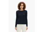 Pull col rond en laine mérinos marine bleu