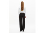 Pantalon tailleur en crêpe coupe droite noir black