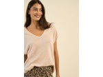 Pull sans manches col V 100% lin