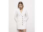 Robe tailleur manches longues ecru