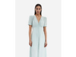 Robe longue manche courte boutonne devant blue/green