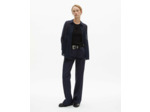 Chemise a manches longues bas plisse navy