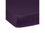 Drap housse Harmonie Satin de coton coloris Aubergine