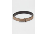 Ceinture en cuir effet peau de serpent et boucle argentée