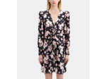 Robe Courte A Manches Longues En Jacquard black / pink