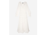 Robe longue a volant ecru