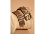 Ceinture large tressée en cuir