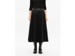 Jupe longue plissée effet cuir noire black