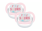 Lot de 2 sucettes physio petite souris rose 18/36mois Rose